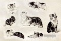 eine Studie der Katzen Trinken Schlafen und Spielen Henriette Ronner Knip